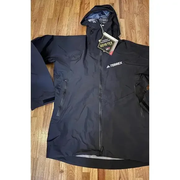 Adidas Terrex Jacket Mens Large Black TRK GTX PRO J Gore-Tex Pro Hooded HH8899